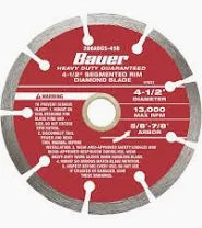 BAUER 4-1/2 in. Segmented Rim Wet or Dry Cut Diamond Saw Blade