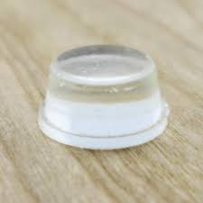 1/2" Rubber Door Bumpers, Clear, Cylindrical