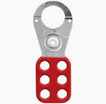 Lockout Tagout Hasp with Vinyl-Coated Handle, 1 in Jaw Clearance, Steel, Redockout Tagout Hasp