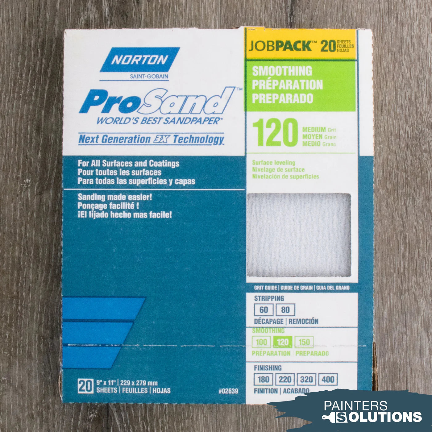 Norton 120 Grit 9" x 11" Prosand Sheet Sandpaper 20Pk