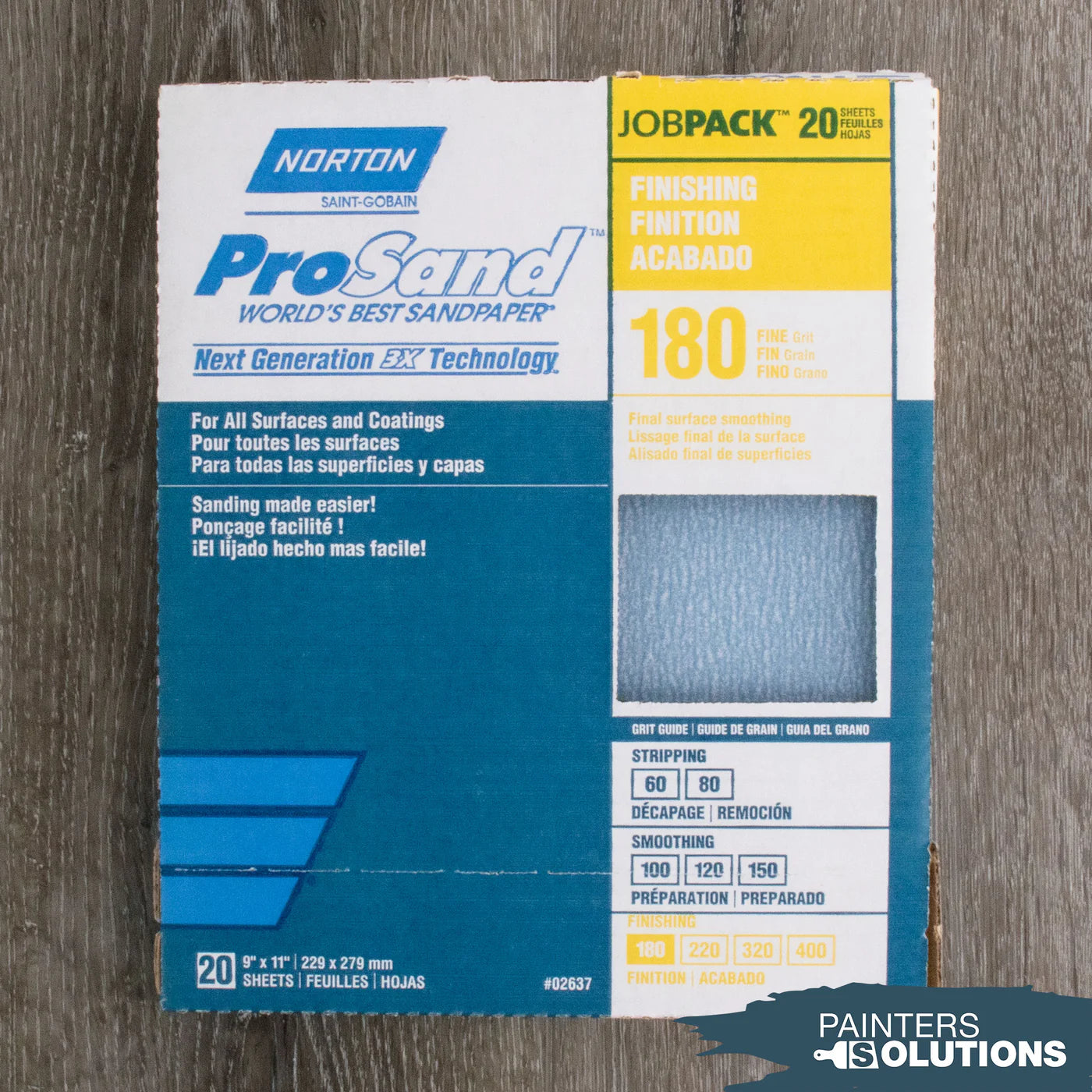 Norton 180 Grit 9" x 11" Prosand Sheet Sandpaper 20Pk