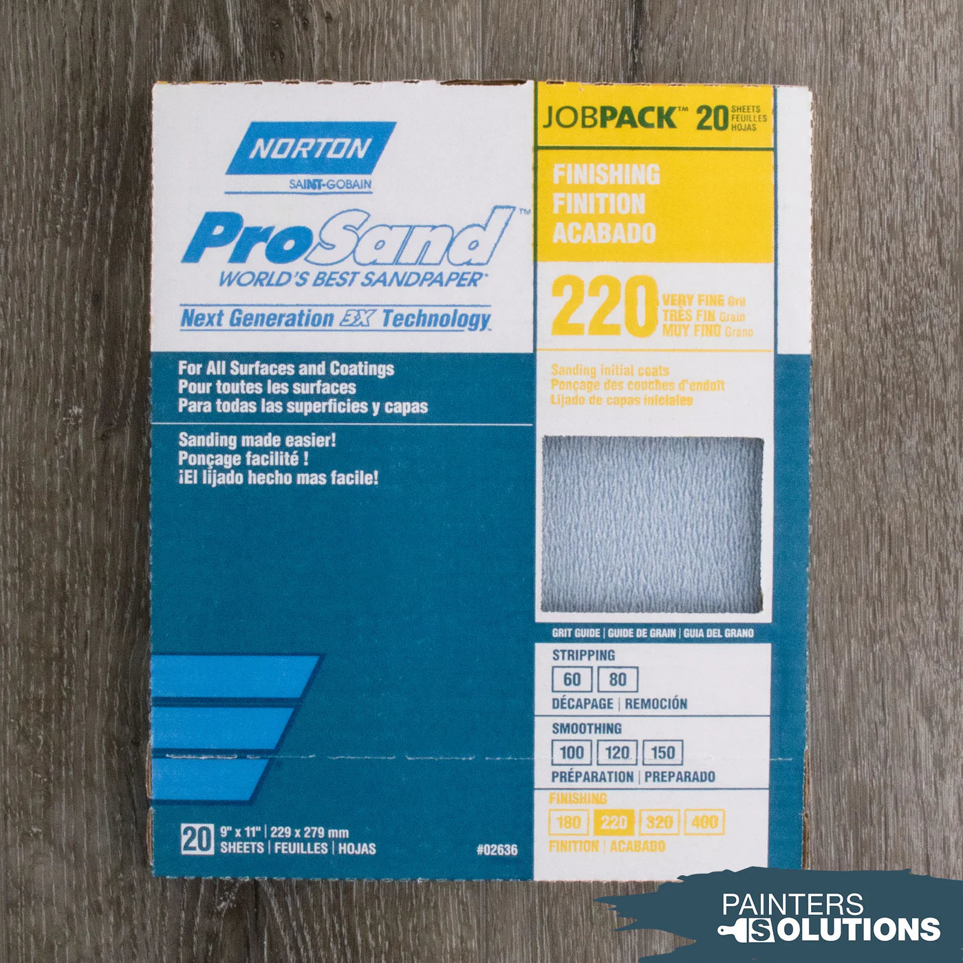 Norton 220 Grit 9" x 11" Prosand Sheet Sandpaper 20Pk