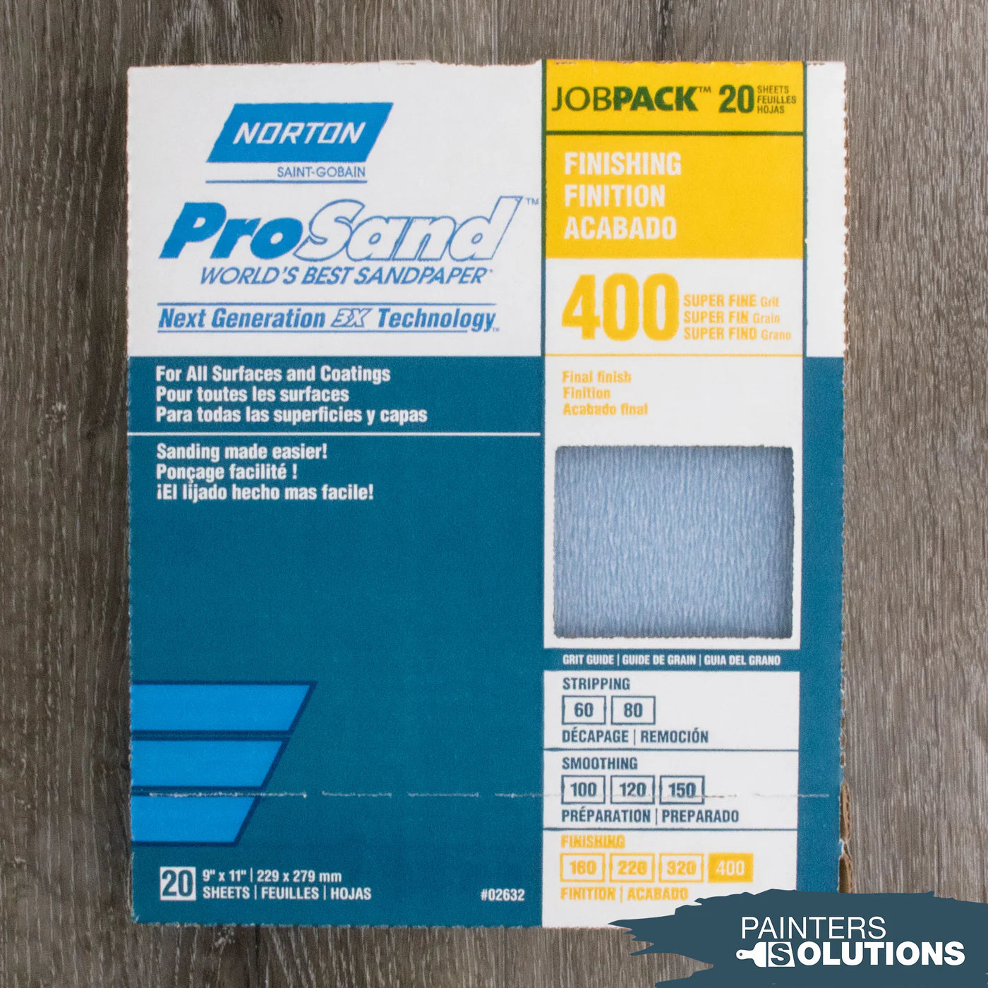 Norton 400 Grit 9" x 11" Prosand Sheet Sandpaper 20Pk