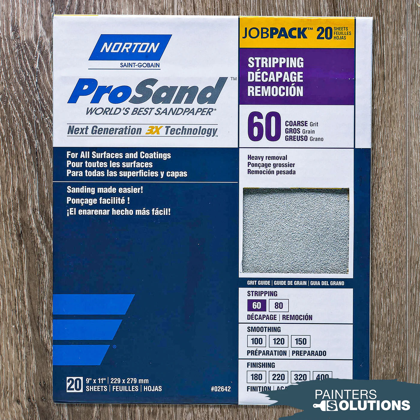 Norton 60 Grit 9" x 11" Prosand Sheet Sandpaper 20Pk