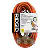 RIDGID 50 ft. 12/3 Heavy Duty Indoor/Outdoor Extension Cord with Tritap Lighted End, Orange/Grey
