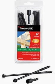 FastenMaster TimberLOK Heavy-Duty Wood Screw, 6 Inches, 12-Count,Black