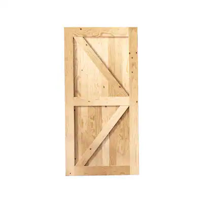 HOMACER 48-in x 96-in Unfinished Unfinished Pine Wood Solid core Single Barn Door (Hardware Not Included)
