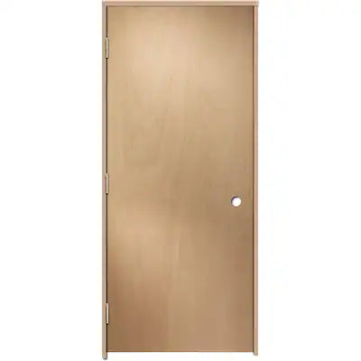 RELIABILT 36-in x 80-in Unfinished Hollow core Flush Right hand Smooth Unfinished Lauan Wood Flat Jamb Single Prehung Interior Door
