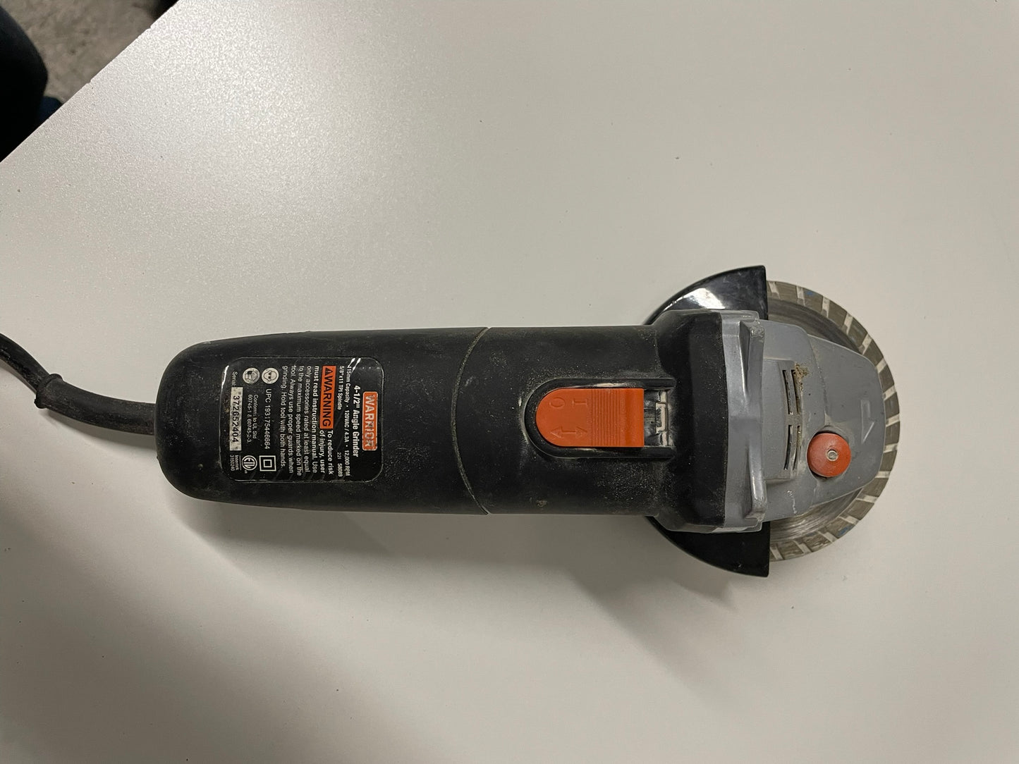 WARRIOR 4.3 Amp, 4-1/2 in. Angle Grinder with Slide Switch