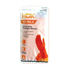 Orange Nitrile Long Cuff Gloves