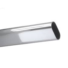 PRO 8' Long Closet Oval Closet Rod, Steel, Chrome Finish