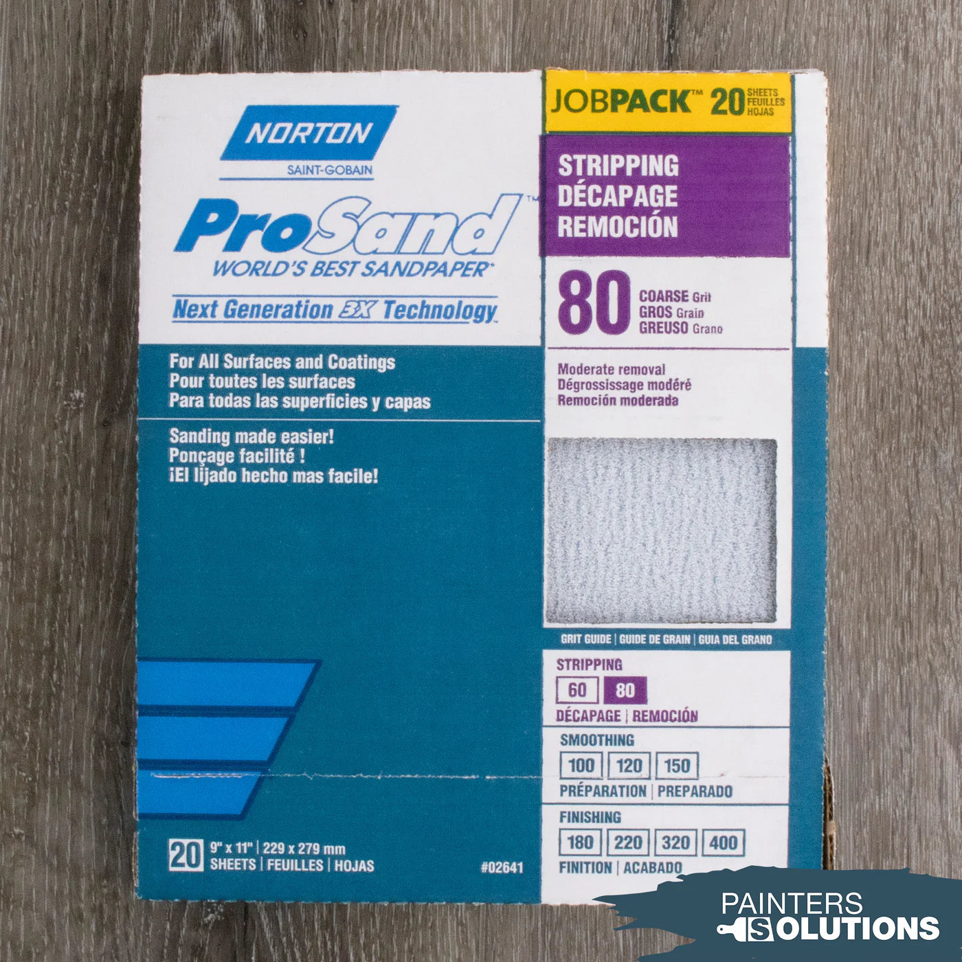 Norton 80 Grit 9" x 11" Prosand Sheet Sandpaper 20Pk