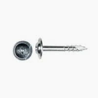 #8 x 1-1/8" Modified Washer Head Drawer Front Adjusting Screw, Combo Drive Coarse Thread and Type 17 Auger Point, Zinc