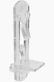 Self-Locking Shelf Support Pegs, 1/4 in. Peg x 3/4 in. Shelf, Plastic, Clear